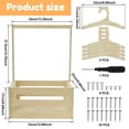 thumbnail image 3 of Xiyztok Baby Shower Crate Closet Smooth Wood Baby Shower Basket with Handle Storage Crate with 5 Hangers for New Born Baby Shower,21.45*13.39in, 3 of 9