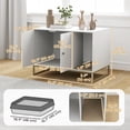 thumbnail image 3 of PawHut Cat Litter Box Enclosure, Hidden Litter Box Furniture with Tall Legs, 3 of 10
