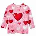 thumbnail image 4 of Xdegoge Girls Valentines Shirt 3/4 Sleeve Crew Neck Pullover Tops Toddler Heart Printed Fashion Tops Y2K Streetwear Tee Shirts, 4 of 5