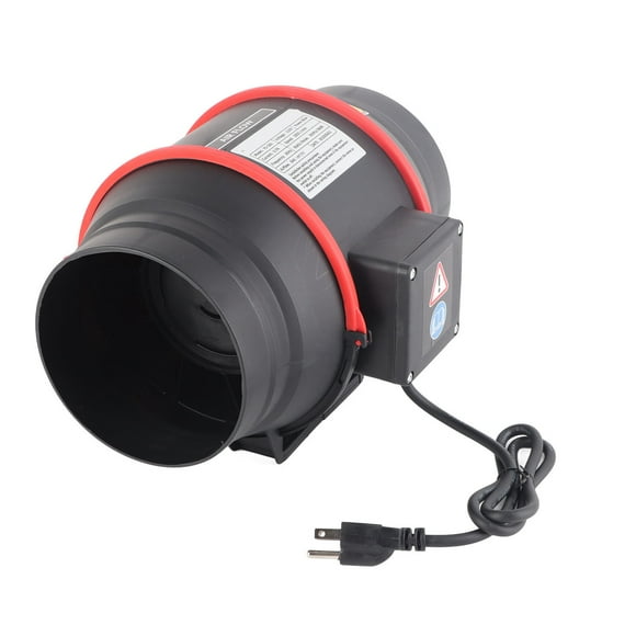 Ventilador de conducto en línea de 6 pulgadas, silencioso, para ventilación de interiores, para carpas de cultivo, plantación, una sola velocidad, 80 W, enchufe estadounidense de 110 V