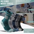 thumbnail image 2 of 5 Pairs Merino Wool Hiking Socks Warm Thermal Winter Cozy Cushioned Moisture Wicking High Reflective Outdoor Night Safety Socks for Women & Men, 2 of 6