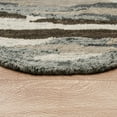 thumbnail image 5 of Ox Bay Talia 4' Round Gray/Black Camo Stripe Wool Indoor Area Rug, 5 of 7