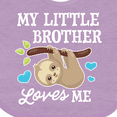 thumbnail image 4 of Inktastic My Little Brother Loves Me with Sloth and Hearts Boys or Girls Baby Bib, 4 of 4