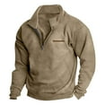 thumbnail image 3 of Mens Polo Sweatshirt Quarter Zip Pullover Heavyweight Long Sleeve Casual Thermal Reaxed Fit Sweatshirts for Men, 3 of 6