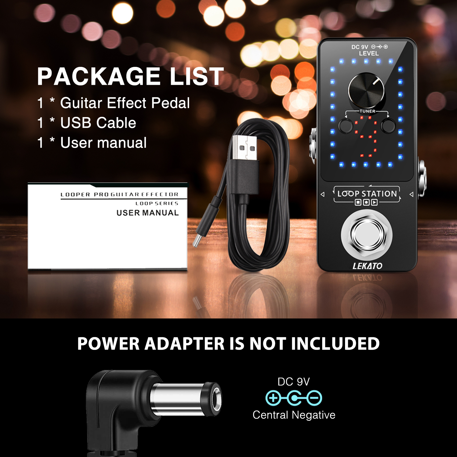 Lekato Loop Station Guitar Looper Effect Pedal