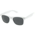 thumbnail image 2 of Retro Wide Temples Neutral-Colored Lens Horn Rimmed Sunglasses 55mm (White / Smoke), 2 of 4