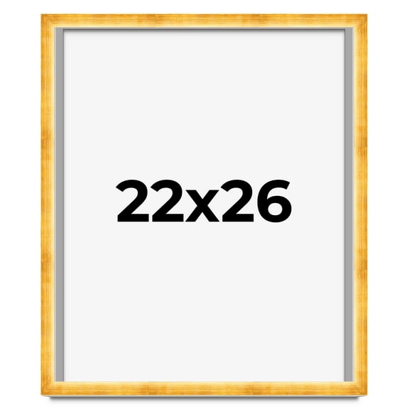 22x26 Shadow Box Frame Gold | 1.625 Inches Deep Real Wood Traditional Shadowbox Display Frame | UV