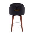 thumbnail image 5 of LumiSource Walnut Wood, Black Velvet, Chrome, Gold Metal Dahlia Counter Stool - Set of 2, 5 of 8