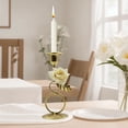 thumbnail image 2 of Xihbxyly Candelabro Dorado, Elegante Decoración de Metal, Soporte de Hierro de Diseño Moderno, Versátil Pieza Central para Mesa, Centro de Mesa para Bodas, Decoración Del Hogar, Elegancia Llamativa., 2 of 7