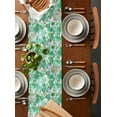 thumbnail image 2 of Table Runner Dresser Scarves 60 Inch Long, Ocean Marine Green Coral Seaweed Linen Dining Table Runners Lavender Brown Color Dot on White Tabletop Scarf for Wedding Holiday Party Kitchen, 2 of 7