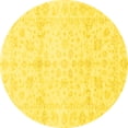 thumbnail image 1 of Ahgly Company Indoor Round Oriental Yellow Traditional Area Rugs, 3' Round, 1 of 4
