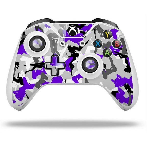 WraptorSkinz Decal Skin Wrap Set works with 2016 and newer XBOX One S / X Controller Sexy Girl Silhouette Camo Purple (CONTROLLER NOT INCLUDED)