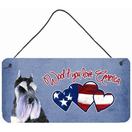 Woof if you love America Schnauzer Wall or Door Hanging Prints SS4989DS612