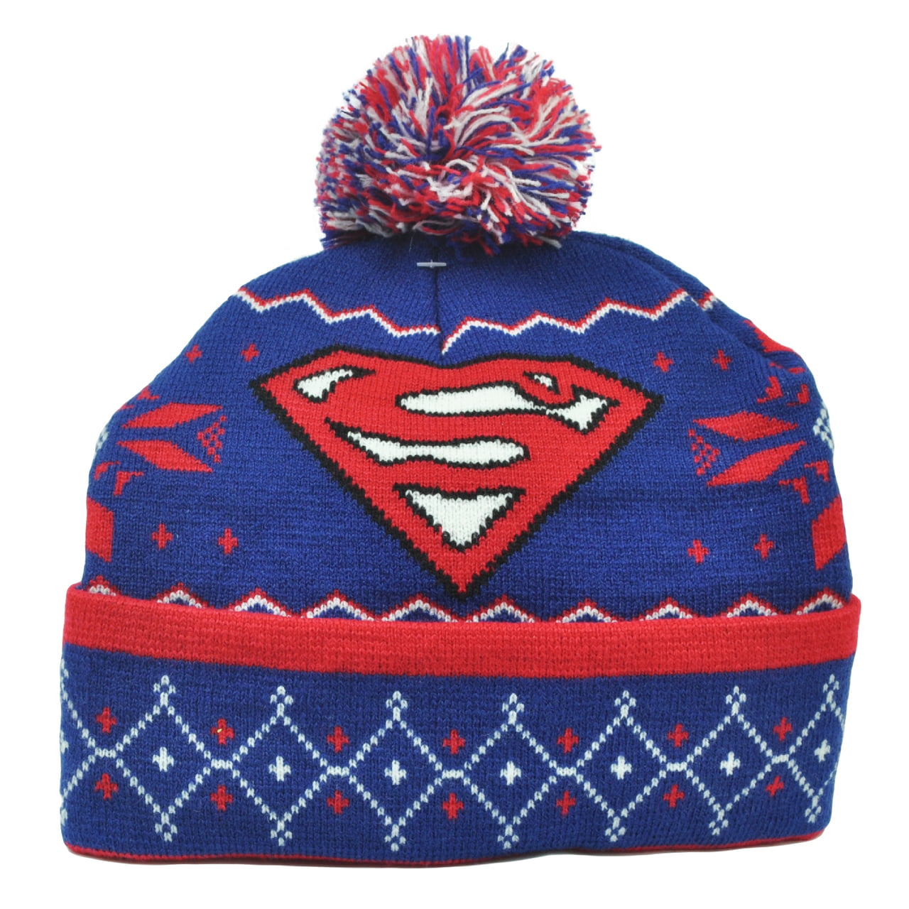 Superman DC Comics Man of Steel Super Hero Laplander Tassle Beanie Knit Toque 