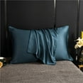thumbnail image 2 of Natural Silk Pillowcase Solid Color Envelope Pillow Case Protect Hair Bedding Sleeping Pillow Cover, 2 of 6