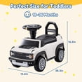 thumbnail image 4 of Push Car for Toddlers 1–3, Ford Bronco Ride On Toy with Steering Wheel, Music, Horn & Engine Sounds, Under Seat Storage, Silent Wheels, Easy Push Ride On Car for Boys & Girls, 4 of 9