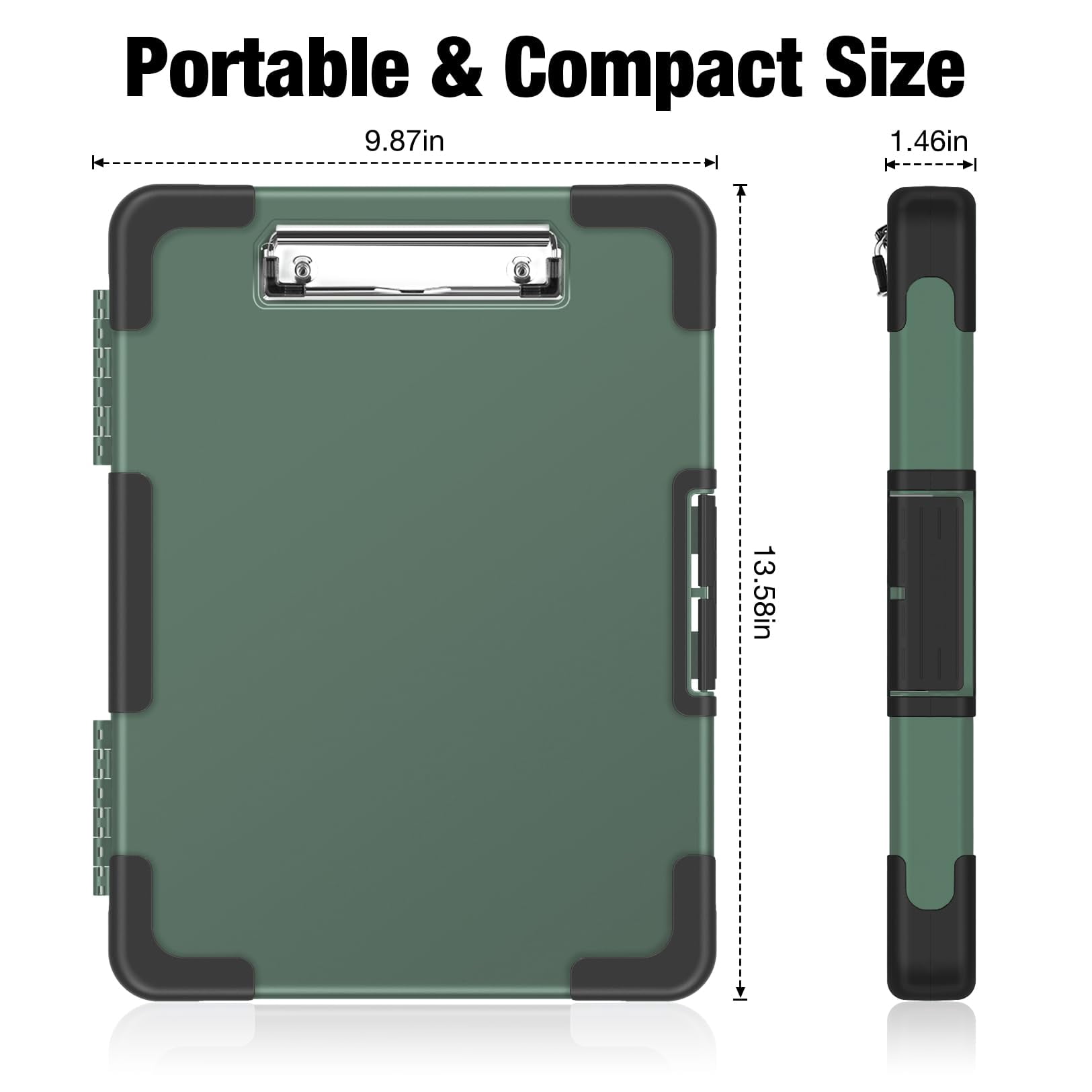 Toughest Clipboard With Storage  Internal Pen Pouch Included Letter/ A4 Size Shockproof Heavy Duty Plastic Clip Boards 8.5x11" High Capacity Clipboards Box Case For Contractor Trucker Driver