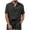 Black, variant on Men's casual henley shirt linen short sleeves turn-up collar shirt beach summer light top