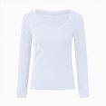 thumbnail image 4 of Towmus Womens Long Sleeve Scoop Neck Ribbed Knit Fitted Casual Tops Tee Slim Basic Shirts, 4 of 5