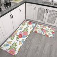 thumbnail image 2 of Pioneer Flower Floral Print Pattern Kitchen Rugs Sets Of 2, Anti Fatigue Non Slip Washable Floor Mats for Kitchen Sink Laundry, 17X30 Inch + 17X47 Inch, 2 of 6