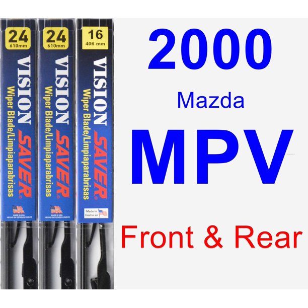 2000 Mazda MPV Wiper Blade Set/Kit (Front & Rear) (3 Blades) Vision