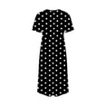 thumbnail image 4 of Tauxra Casual Dresses for Women V Neck Short Sleeve Polka Dot Dress with Elastic Waist Flowy Summer Sundress, 4 of 4