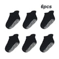 thumbnail image 2 of 6 Pcs Bas pour Enfants avec Bonne Élasticité Confortables à Porter Style Simple Bonne Fabrication Noir 14-16, 2 of 6