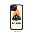 thumbnail image 6 of Stylish Yellowing Resistant Lightweight iPhone 15 Case - Playful Dark Blue Design with Bold ' KEEP PUSHING ' Motif, 6 of 6