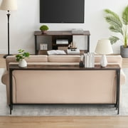 70 Console Table Entryway Sofa Table with Power Outlets,Rustic Brown