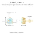 thumbnail image 5 of Rosec Jewels Ethiopian Opal Stud Earrings for Women (4 Carat, AAA Grade) - October Birthstone Earrings - Ready to Gift, 10K Yellow Gold, 5 of 7