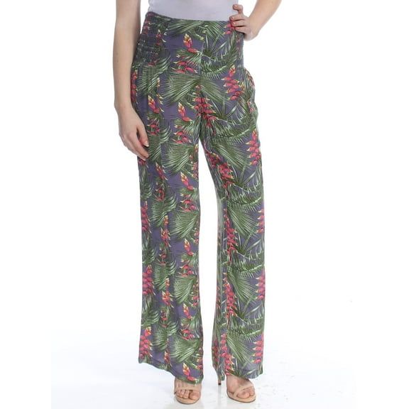 REWASH $39 Womens New 1362 Green Printed Smocked Waist Pants M B B