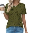 thumbnail image 2 of Tops Cortos para las Mujeres Cuello Redondo Impreso Sudadera Plisada Manga Corta, Tops de Baile para las Mujeres Primavera Verano, 2 of 4