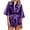 Purple, variant on EYNMVR Women's Bride Bridesmaids Silky Robe Satin Kimono Robes