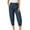 Navy, variant on Womens Summer Fashion Solid Casual Button Zipper Capris Jogger Pants Everyday Pants For Women Capri Pants