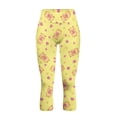 thumbnail image 4 of SCRAWLGOD Capybara Cherry Star Yellow Capri Yoga Pants for Women with Pockets Tummy Control Capri Yoga Pants Leggings Non See Through High Waisted Legging for Workout Cycling, XS, 4 of 7