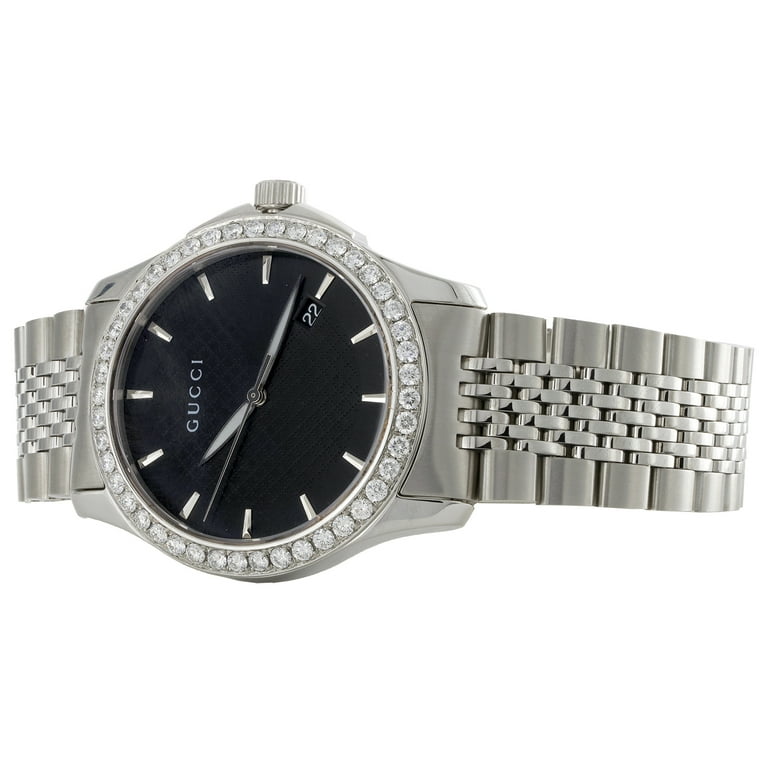 グッチ GUCCI YA126402 ブラック Gucci Ya126402 Diamond Watch Black Dial G-Timeless 38mm