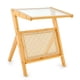 thumbnail image 5 of Mesa Auxiliar de Bambú Costway con Revistero Inferior Tablero de Cristal Bohemia Marrón/Natural, 5 of 5