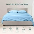thumbnail image 3 of Olympic Queen Size Sheet Set, 600 Thread Count, 100% Pima Cotton – Soft & Durable Bedding Deep 14-16 Inch Mattresses, Soft & Durable Bedding Olympic-Queen Size (Solid, Light Blue), 3 of 5