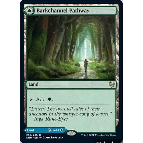 MtG Kaldheim Rare Barkchannel Pathway // Tidechannel Pathway (FOIL) #251