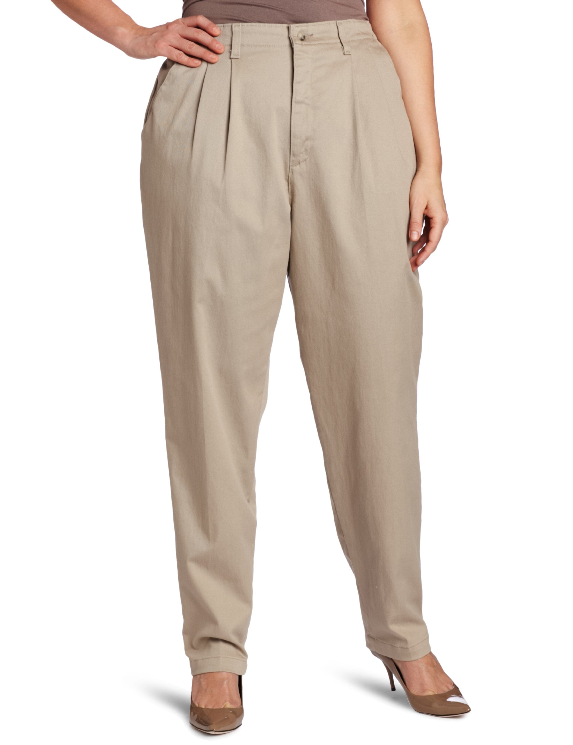 Lee - Womens Dress Pants Plus Pleated Front Ankle Relaxed 24W - Walmart