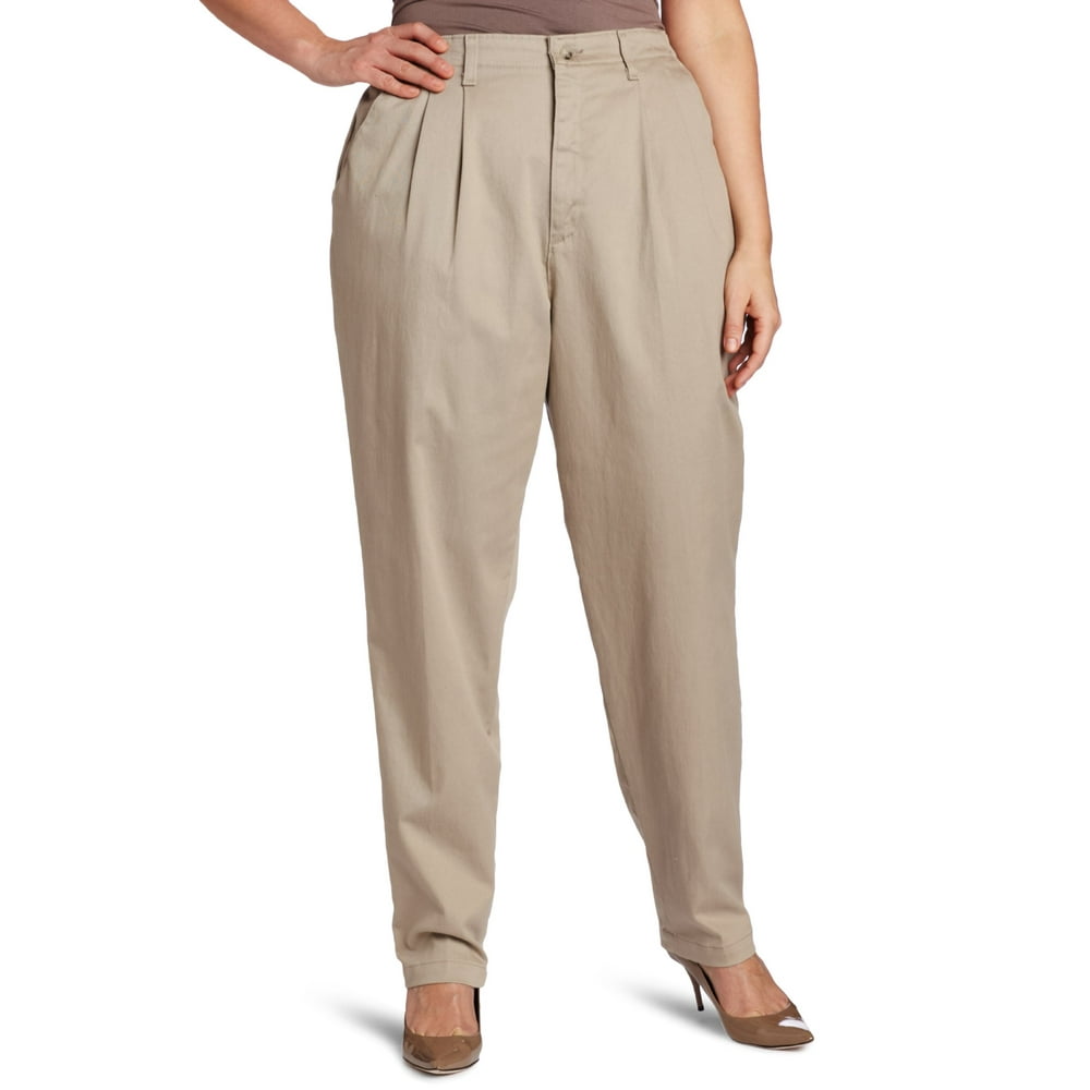 Lee - Womens Dress Pants Plus Pleated Front Ankle Relaxed 24W - Walmart ...