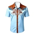 thumbnail image 3 of Kiijoy Boys Cowboy Short Sleeve Button Down Shirt Western Casual Shirt Top, 7-8 Years, 3 of 3