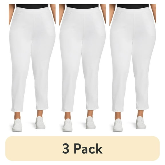 (3 pack) Just My Size Women's Plus 2 Pocket Pull-On Pant