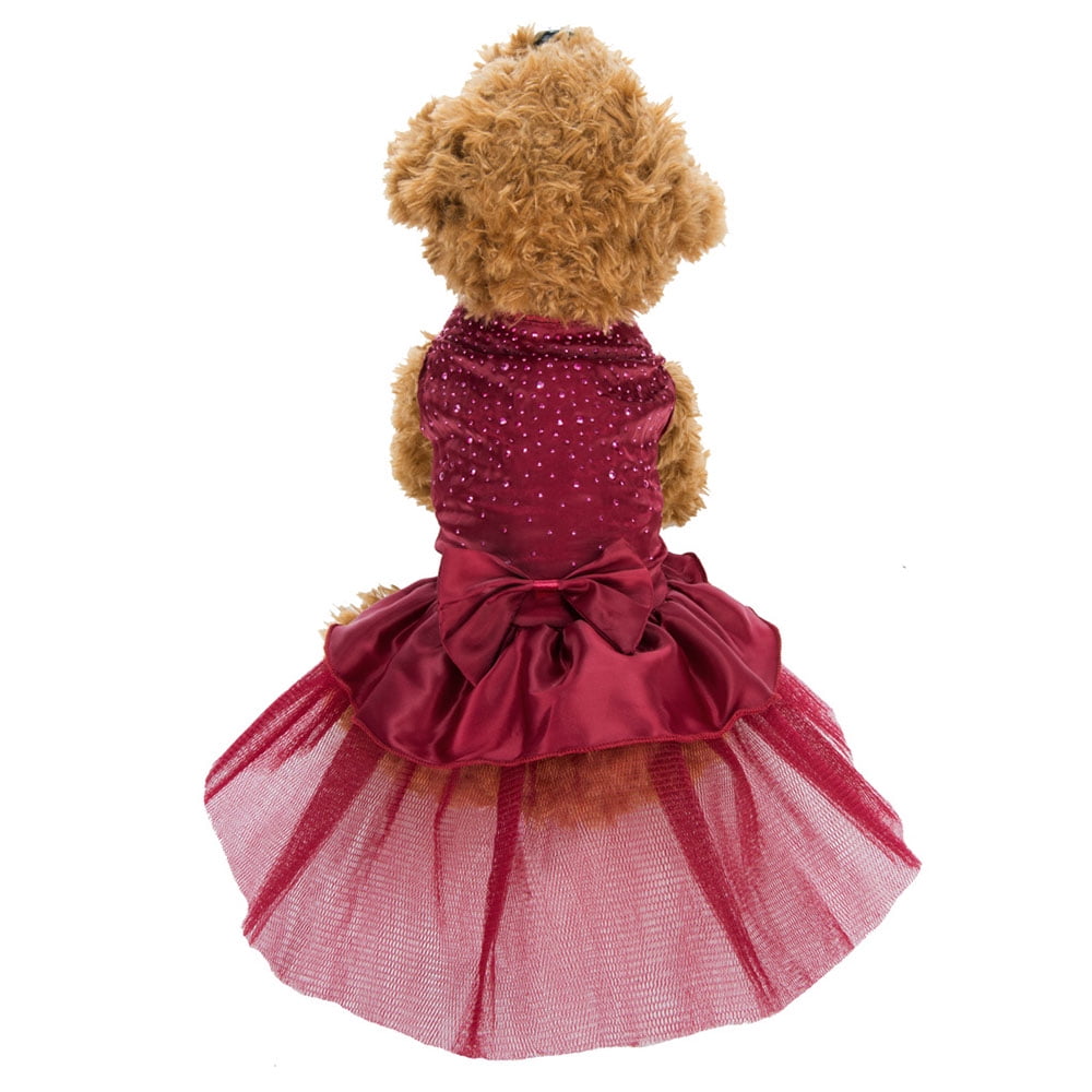 CUECUEPET Easy to put on Sequin Princess Dog Silk Dress for Female / Girl Dogs or Puppies [Multiple Sizes Available]