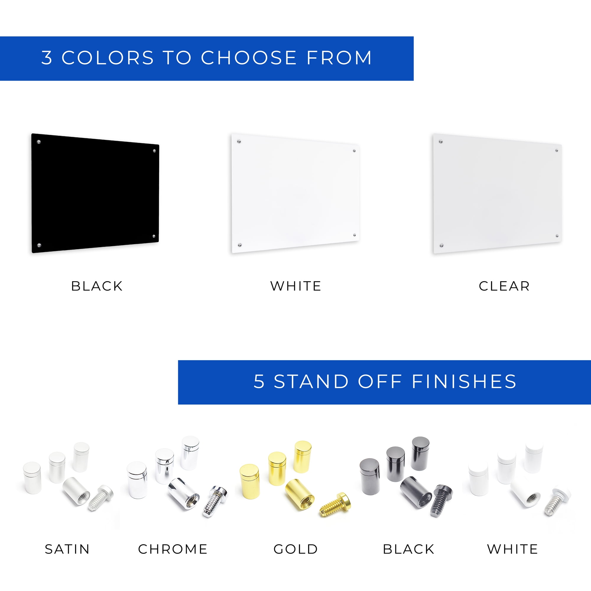 15x20 Dry Erase Board for Wall - with .25 Black Acrylic and Satin Stand Off Finish - Perfect Whiteboard for Office, Home, Classroom - Durable and Stylish .25 Black Acrylic Dry Erase Board