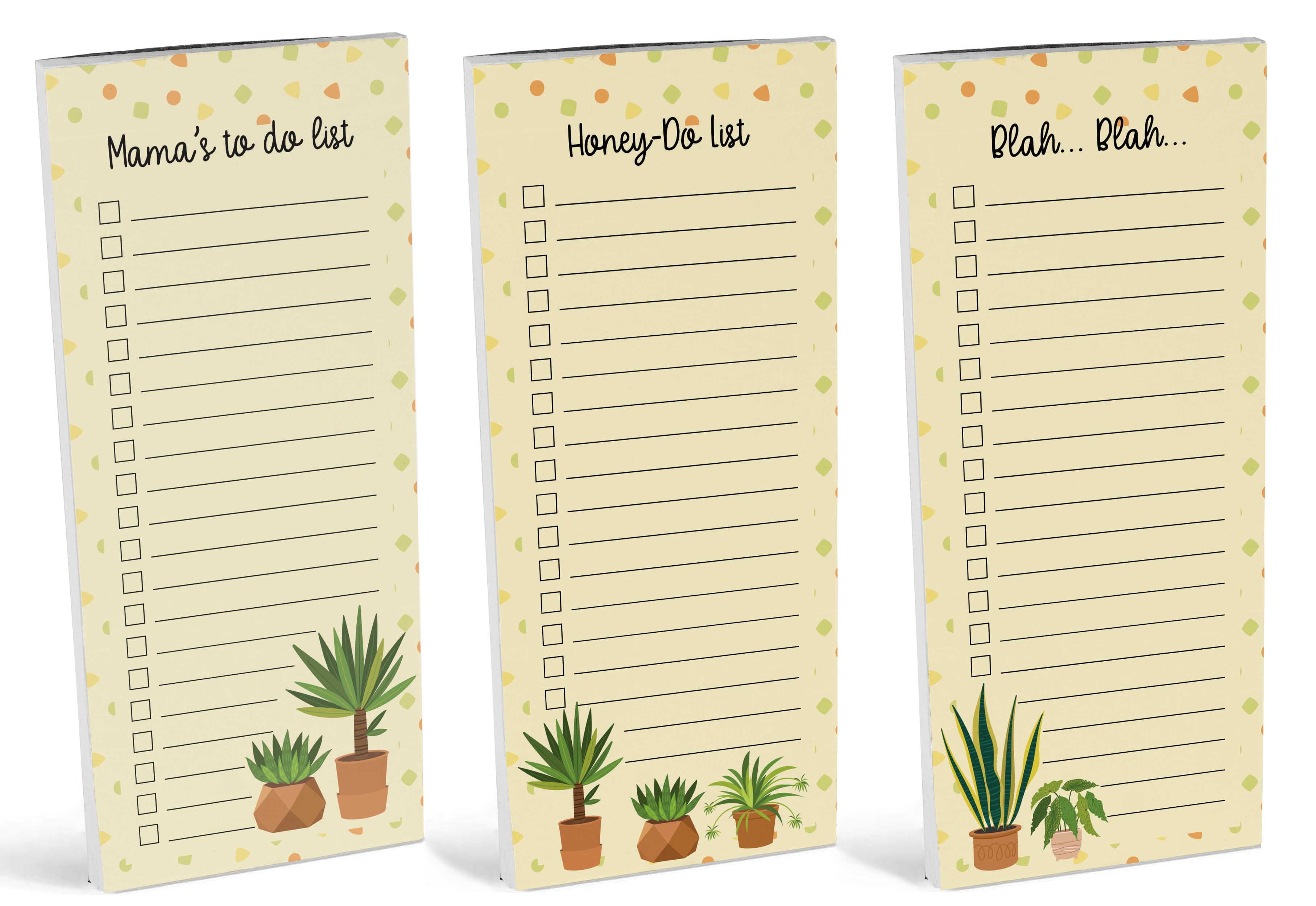 Inkdotpot Pack of 3 Magnetic Fridge To-Do List Notepads- Magnetic Memo Pads For Refrigerator-(50 Sheets Each)-6H