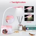 thumbnail image 3 of Lámpara de escritorio LED, Lámpara de mesa recargable con puerto de carga USB Portalápices, Manguera de metal flexible de 360 ​​grados, Atenuación continua 2 modos de color, 3 of 4