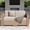 2-Piece, variant on SUMMIT LIVING 2-Pack Outdoor Patio Furniture Set, 2-Seat Wicker Outdoor Patio Sectional Conversation Set, Rattan Loveseat, Beige