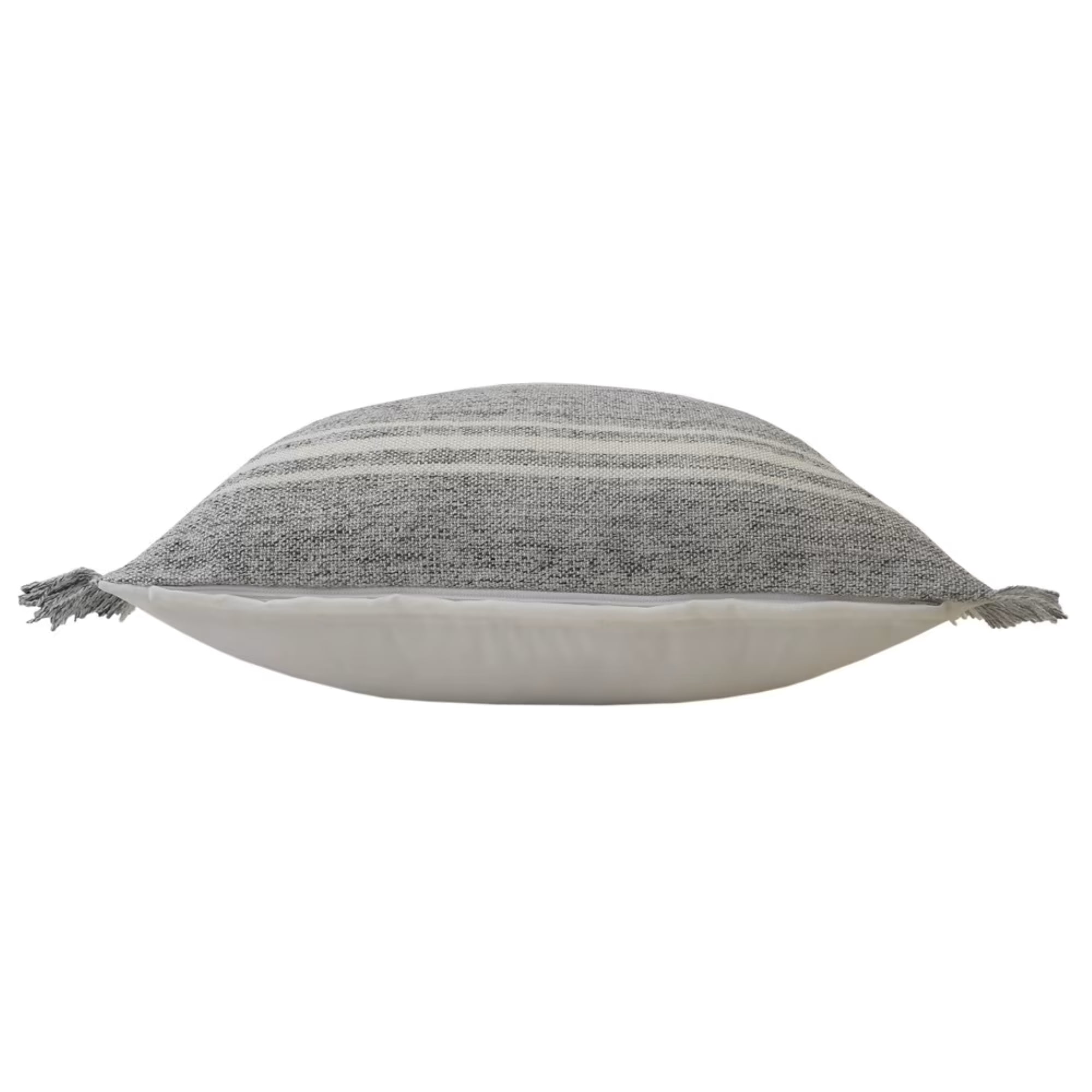 Ox Bay 24" x 24" Hand-Woven Gray/ White Stripe Resistant Polyester Pillow Cover