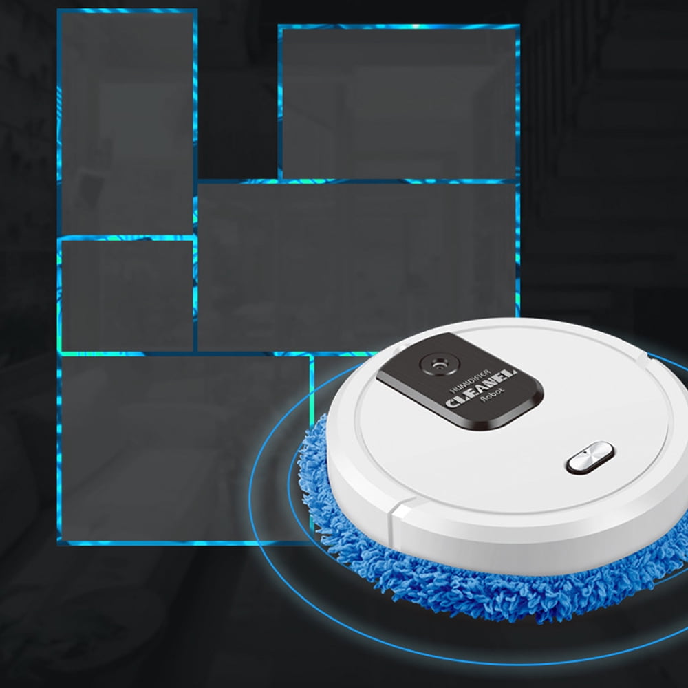 Intelligent Dry and Wet Mopping Machine Spray Sweeping Robot, White